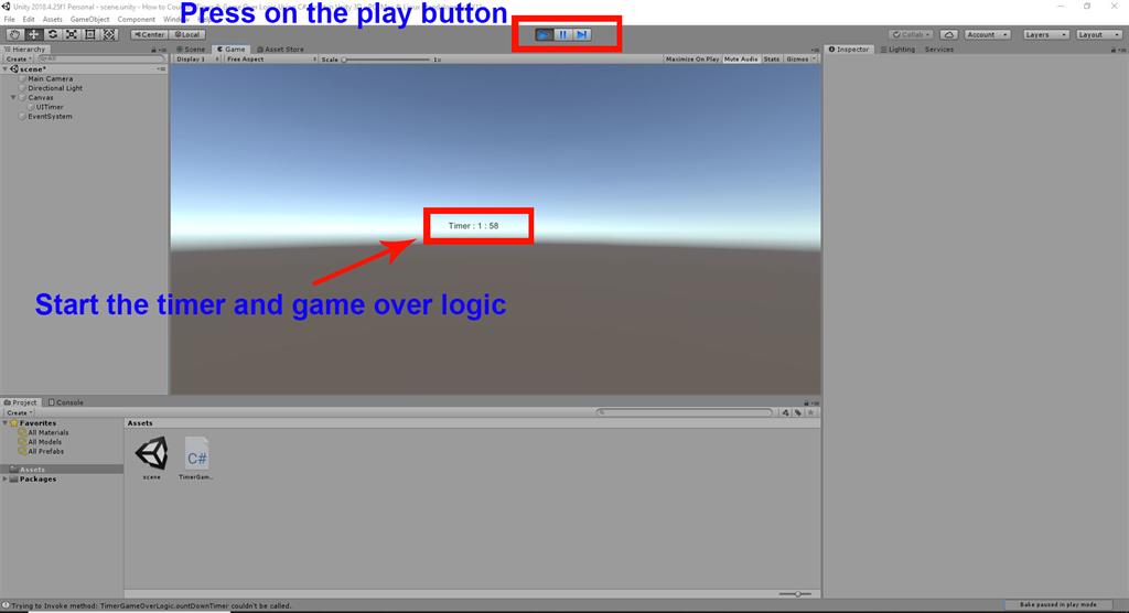 How To Counter, Timer And Game Over Logic Using C# Script In Unity 3D